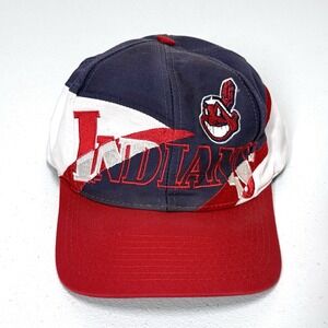 Vintage Cleveland Indians Hat Chief Wahoo‎ Big Logo SnapBack MLB Logo 7 One Size